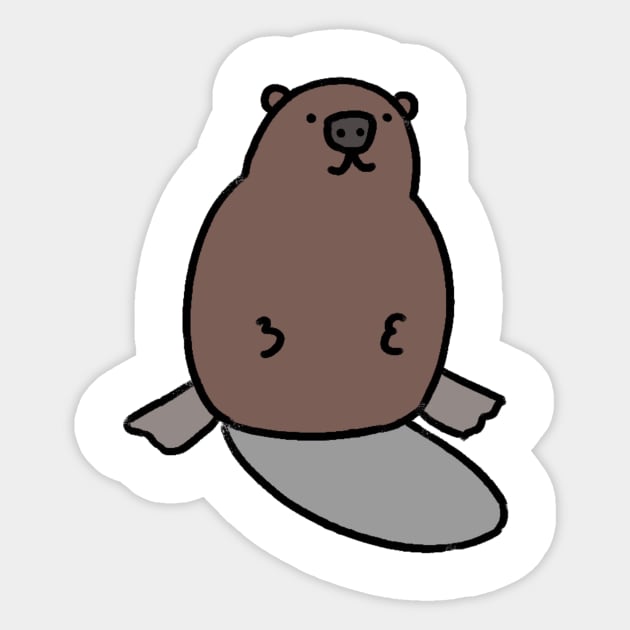 Funny beaver Sticker by Oranges